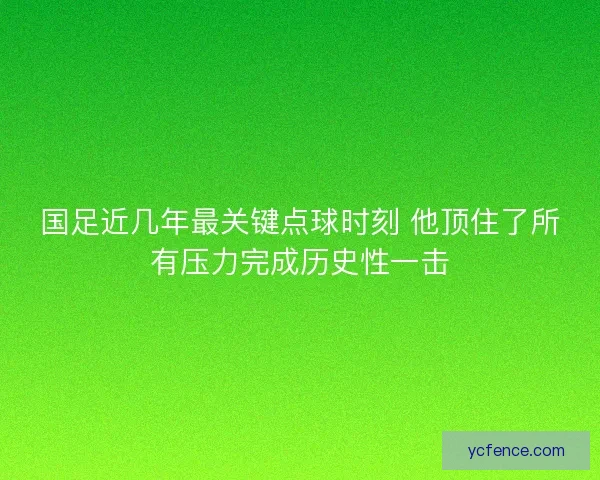 国足近几年最关键点球时刻 他顶住了所有压力完成历史性一击