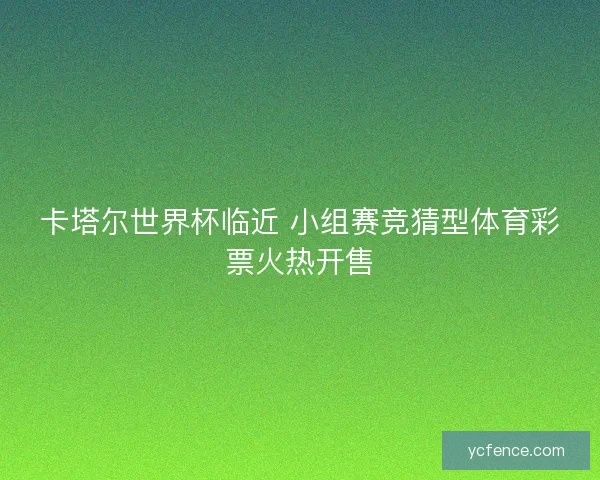 卡塔尔世界杯临近 小组赛竞猜型体育彩票火热开售